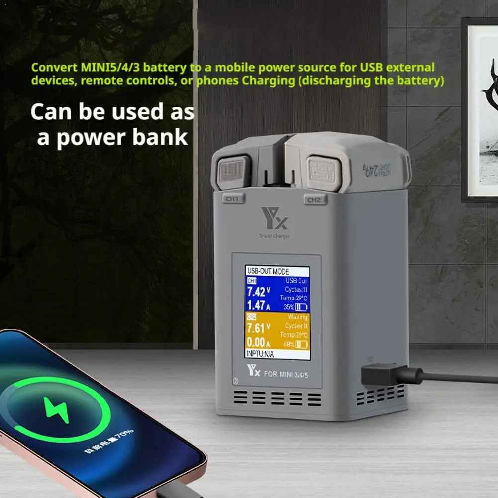 100W Two-way Fast Charging Hub Battery Intelligent Charger For DJI Mini 5 Pro/Mini 4 Pro/Mini 3 Pro Drone Battery Charger Access
100W Two-way Fast Charging Hub Battery Intelligent Charger For DJI Mini 5 Pro/Mini 4 Pro/Mini 3 Pro Drone Battery Charger Access