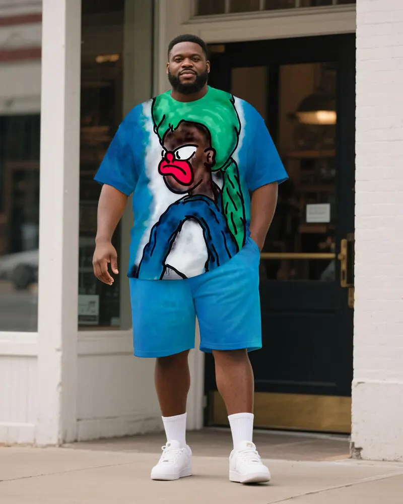 S-9XL Big & Tall Abstract Graffiti Cartoon Face Print Tee & Solid Shorts 2Pcs Streetwear Set
S-9XL Big & Tall Abstract Graffiti Cartoon Face Print Tee & Solid Shorts 2Pcs Streetwear Set