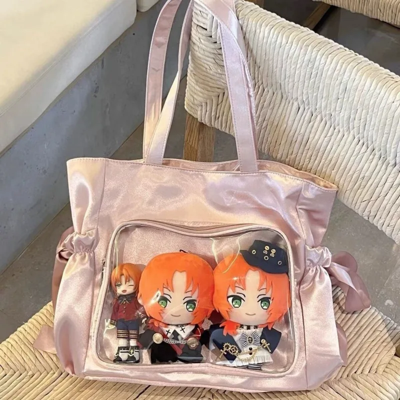 Satin Ribbon Lolita Japanese Style Ita Bags Girls PVC Transparent Square Kawaii Shoulder Bags High Capacity Y2k Tote Handbags
Satin Ribbon Lolita Japanese Style Ita Bags Girls PVC Transparent Square Kawaii Shoulder Bags High Capacity Y2k Tote Handbags