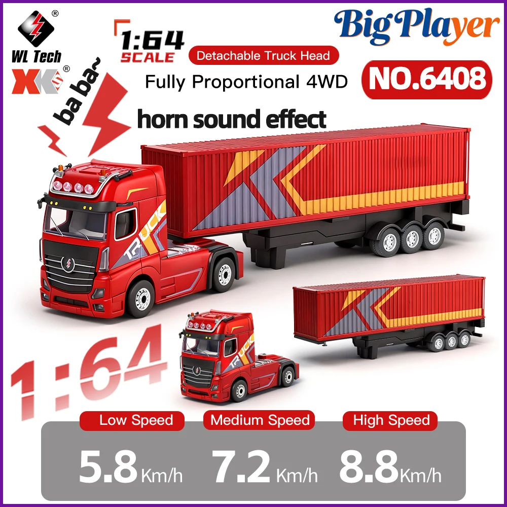 WLtoys 6408 1/64 4WD Alloy RC car Independent Control Liftable Container LED Light & Horn Mini RC Engineering Vehicle Toy Gift
WLtoys 6408 1/64 4WD Alloy RC car Independent Control Liftable Container LED Light & Horn Mini RC Engineering Vehicle Toy Gift