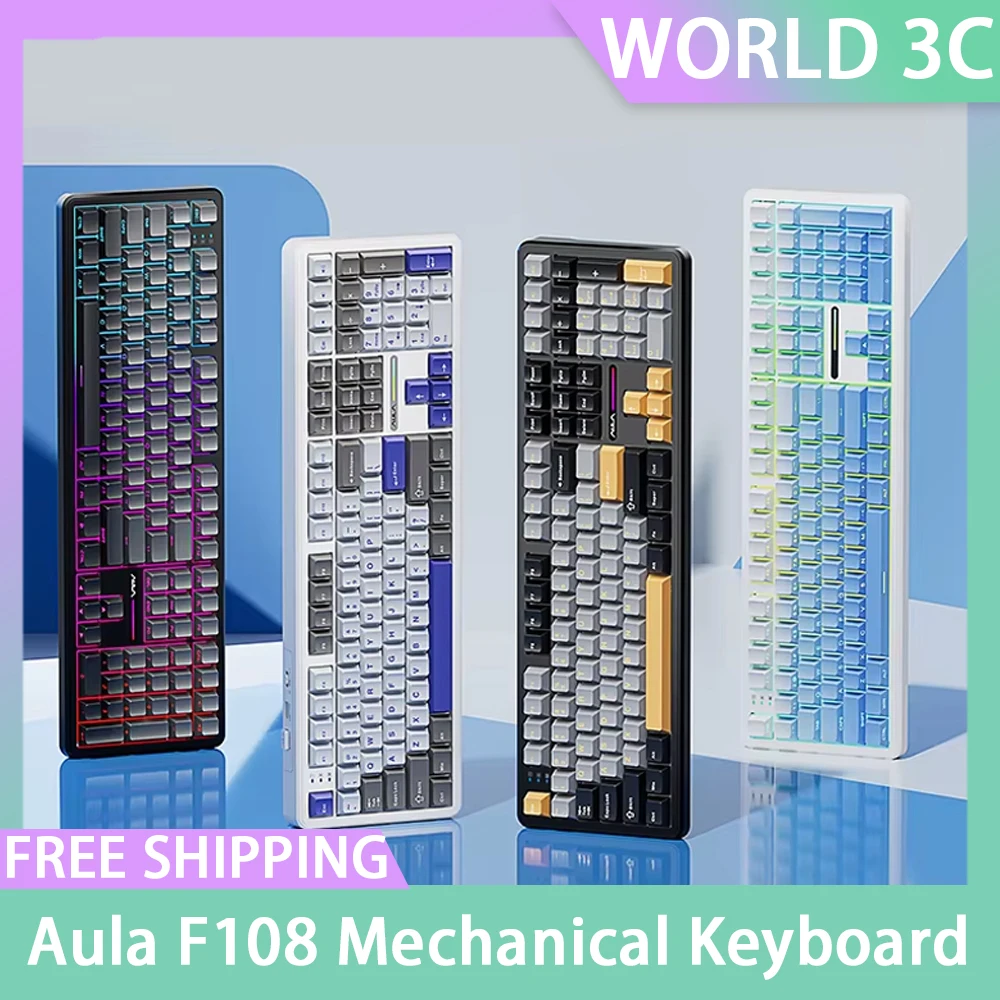 Aula F108 Mechanical Keyboard Wireless Tri Mode 108keys Pbt Hot Plug Rgb Long Battery Life Customized Gaming Keyboard Laptops
Aula F108 Mechanical Keyboard Wireless Tri Mode 108keys Pbt Hot Plug Rgb Long Battery Life Customized Gaming Keyboard Laptops