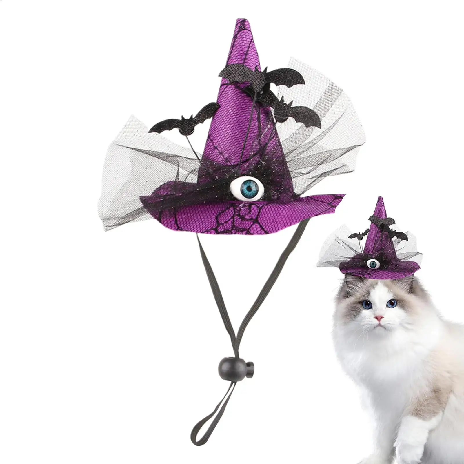 New Creative Hats for Cats Dogs Halloween Costume Witch Headwear with Eyeball Bat Design Adjustable Chin Strap Pet Accessories
New Creative Hats for Cats Dogs Halloween Costume Witch Headwear with Eyeball Bat Design Adjustable Chin Strap Pet Accessories