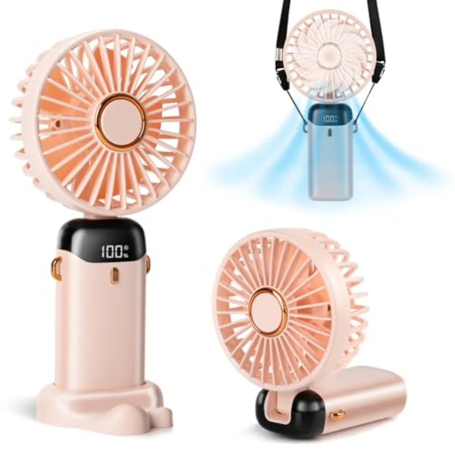 Portable Handheld Fan, 12 hours, Upgrade 3200mAh Portable Fan with LED Display, 90° Foldable, 5 Speed Wind, Hand Held/Neck/Desk
Portable Handheld Fan, 12 hours, Upgrade 3200mAh Portable Fan with LED Display, 90° Foldable, 5 Speed Wind, Hand Held/Neck/Desk