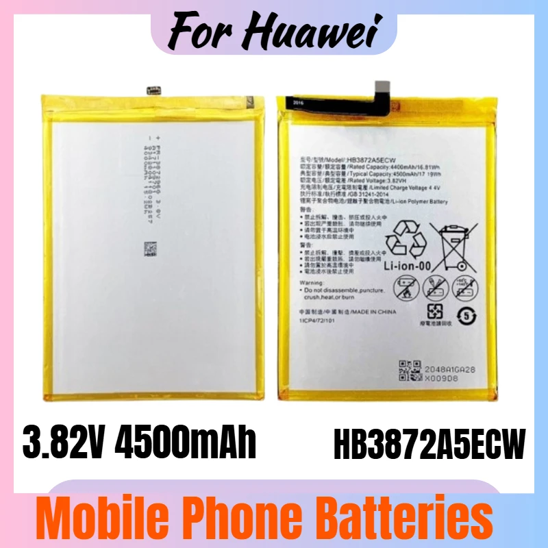 HB3872A5ECW Phone Battery 3.82V 4500mAh for Huawei Honor Note 8 Replacement Battery Brand-New High Quality
HB3872A5ECW Phone Battery 3.82V 4500mAh for Huawei Honor Note 8 Replacement Battery Brand-New High Quality