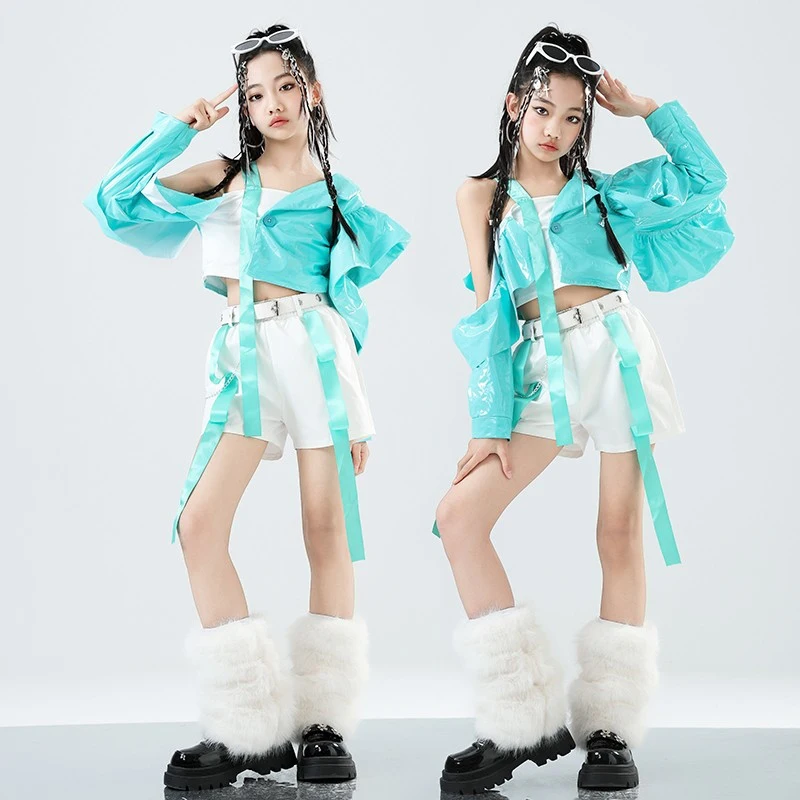 Children Jazz Dance Costumes Girls Group Gogo Dancers Performance Hip Hop Stage Wear Fashion Green Off Shoulder Outfits VBH1535
Children Jazz Dance Costumes Girls Group Gogo Dancers Performance Hip Hop Stage Wear Fashion Green Off Shoulder Outfits VBH1535
