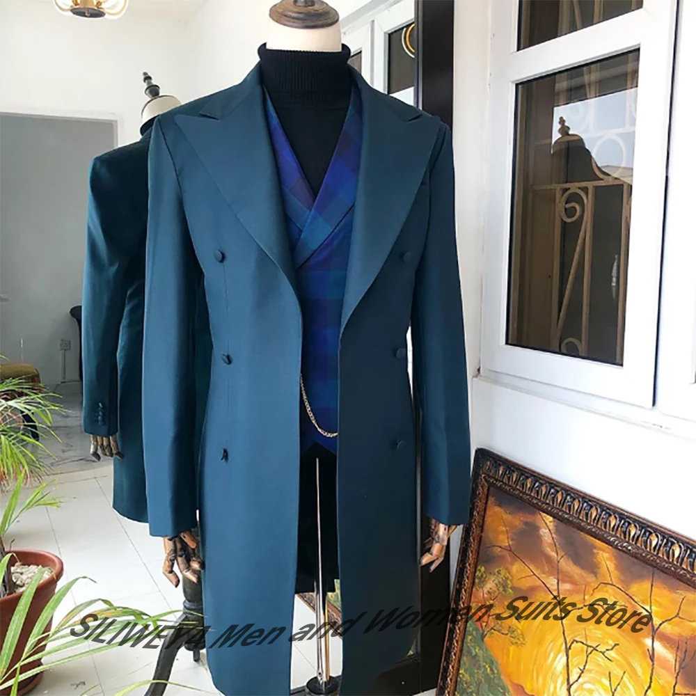 Fashion Men's 3 Piece Suit Windbreak Long Coat+Vest+Pants Peaked Lapel Double Breasted Overcoat Slim Fit Business Blazer
Fashion Men's 3 Piece Suit Windbreak Long Coat+Vest+Pants Peaked Lapel Double Breasted Overcoat Slim Fit Business Blazer