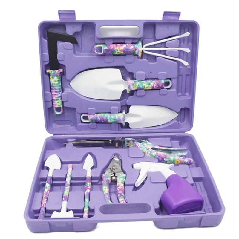 MYHOME Ten-Piece Set Gardening Tools Purple Garden Supplies Set Garden Tools Set Handle Trowel Rake Weeder Pruner
MYHOME Ten-Piece Set Gardening Tools Purple Garden Supplies Set Garden Tools Set Handle Trowel Rake Weeder Pruner
