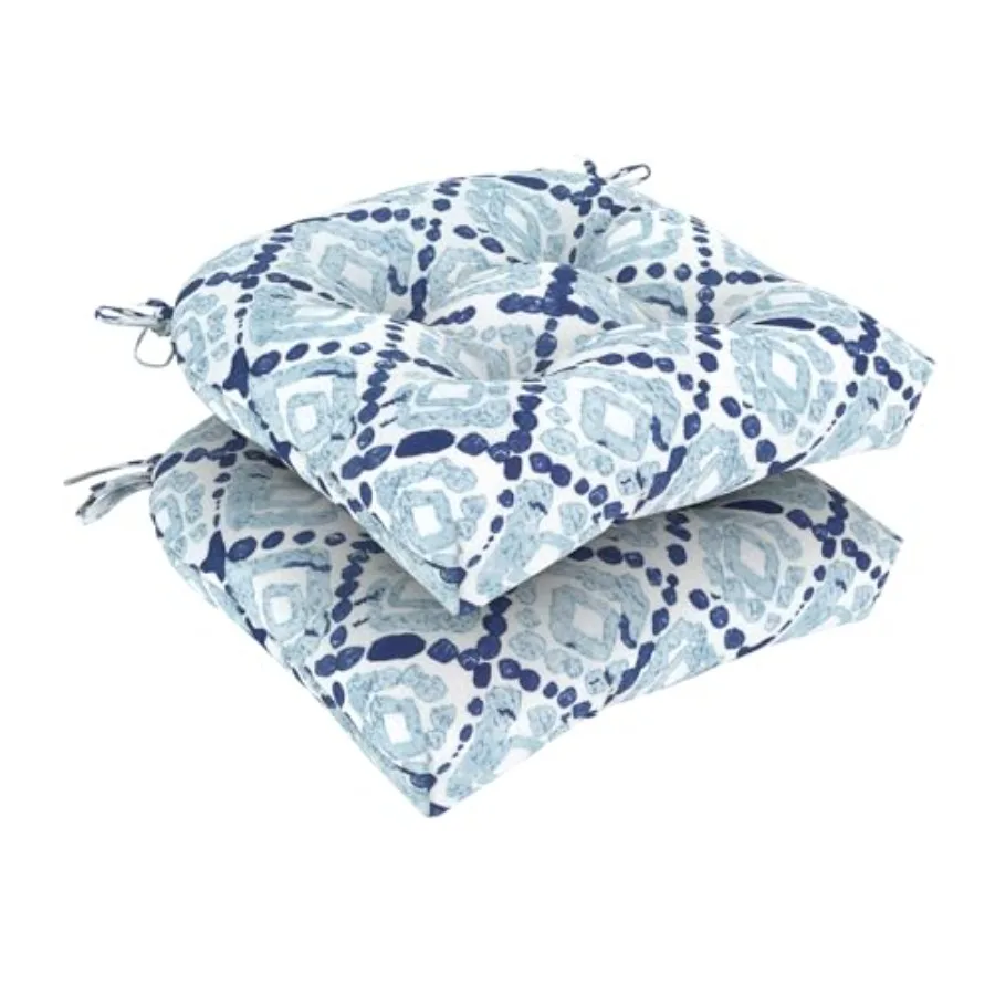 Set of 2 Outdoor Chair Cushions 19"x19"x4" Water Repellent Tufted Patio Seat Cushions with Ties Thick Replacement Pads for Wick
Set of 2 Outdoor Chair Cushions 19"x19"x4" Water Repellent Tufted Patio Seat Cushions with Ties Thick Replacement Pads for Wick