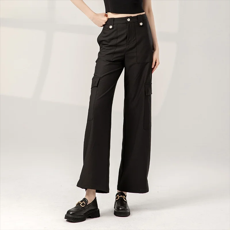 Брюки прямого кроя с высокой талией, свободные, в рабочем стиле, из новой весенней коллекции, универсальные повседневные брюки из смесового полиэстера с высокой талией
Брюки прямого кроя с высокой талией, свободные, в рабочем стиле, из новой весенней коллекции, универсальные повседневные брюки из смесового полиэстера с высокой талией