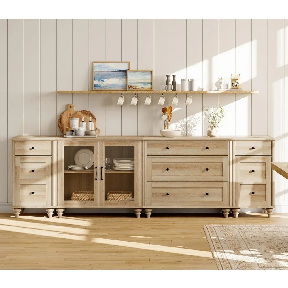 Sideboard Buffet Cabinets with Glass Door, Kitchen Storage Cabinets with Charging Station, Wood Coffee Bar Table
Sideboard Buffet Cabinets with Glass Door, Kitchen Storage Cabinets with Charging Station, Wood Coffee Bar Table