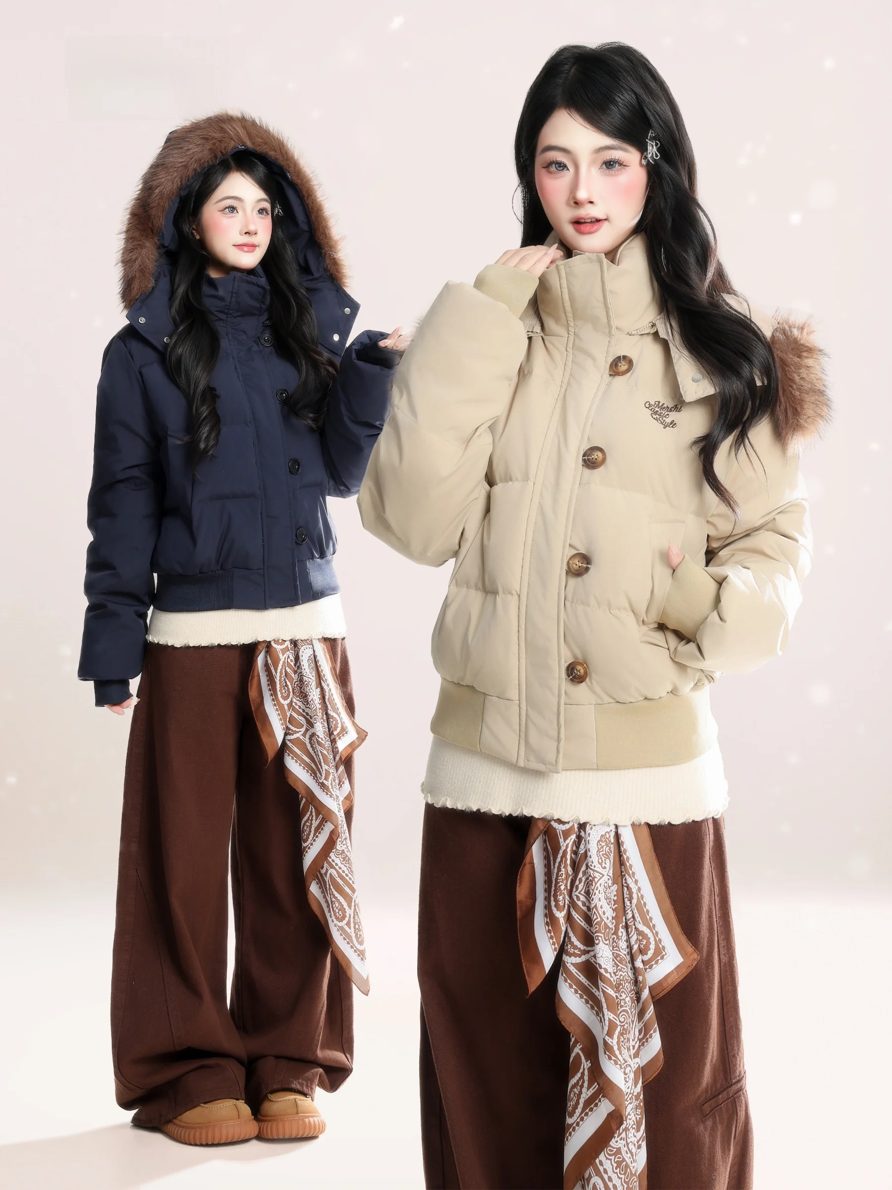 HM American Retro Hooded Fur Collar k Blue down Jaet Women's Winter Design Sensation Warm 90 White Du down Coat
HM American Retro Hooded Fur Collar k Blue down Jaet Women's Winter Design Sensation Warm 90 White Du down Coat