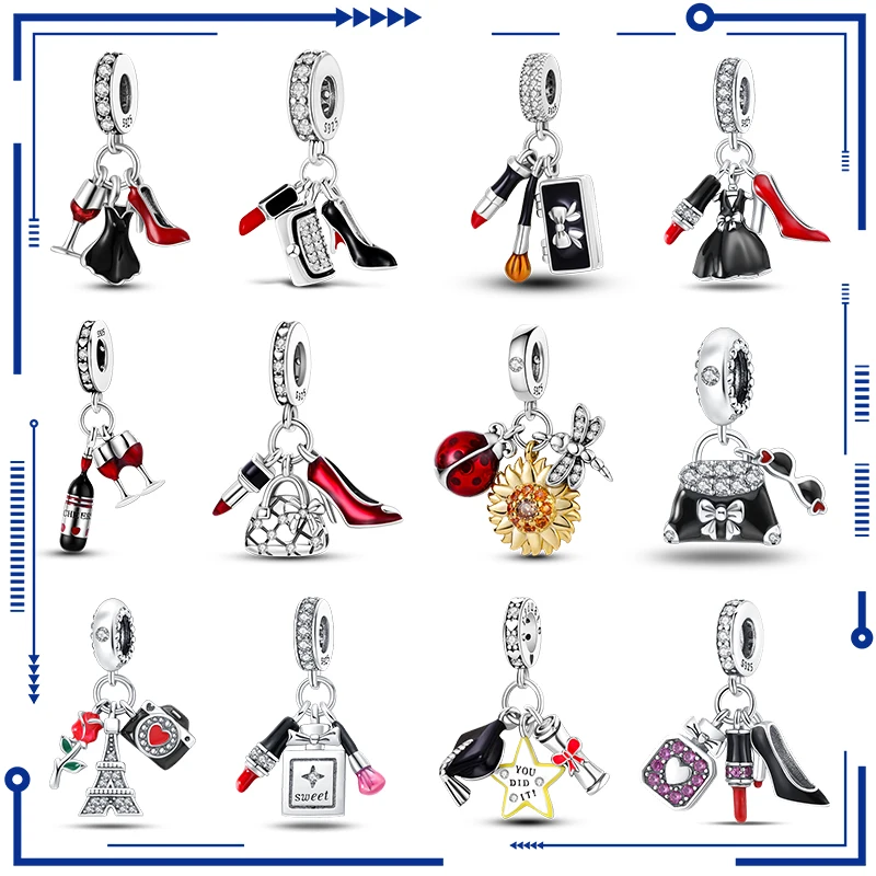 2023 New Red High Heels Lipstick Bag Three Piece Set Charm Beads Fit Pandach Original Bracelet Women Silver Pendant Bead Jewelry
2023 New Red High Heels Lipstick Bag Three Piece Set Charm Beads Fit Pandach Original Bracelet Women Silver Pendant Bead Jewelry