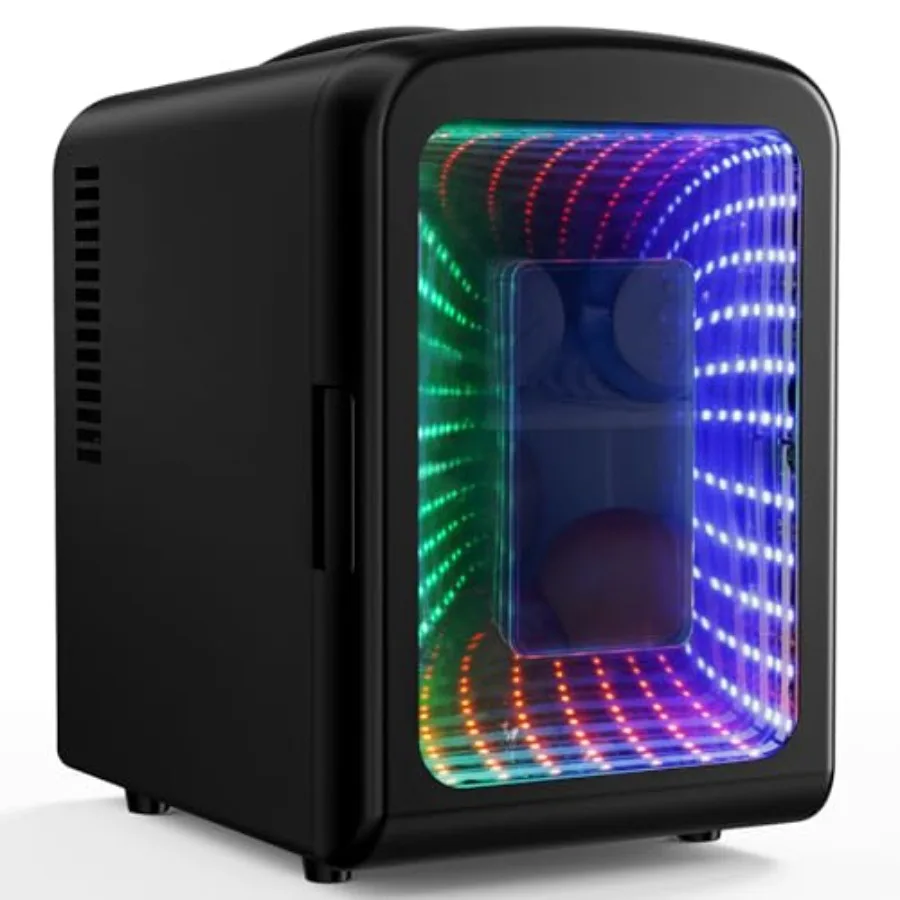 Mini Compact Refrigerator with Gaming Light, 4L Capacity/6 Cans Portable Mini Fridge, for Bedroom, Car, Office and Dorm, Small
Mini Compact Refrigerator with Gaming Light, 4L Capacity/6 Cans Portable Mini Fridge, for Bedroom, Car, Office and Dorm, Small