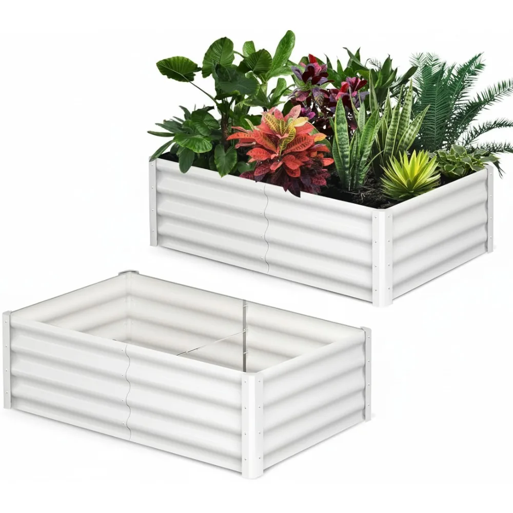 2 Pcs 6x3x1FT Galvanized Raised Garden Bed with Open Base, Safety Edge & Support Poles for Outdoor Planting
2 Pcs 6x3x1FT Galvanized Raised Garden Bed with Open Base, Safety Edge & Support Poles for Outdoor Planting