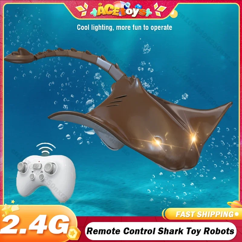 Remote Control Shark Toy Robots RC Boat Animals Manta 2.4G Electric Sharks Children Swimming Pool Water Ship Kids Toys for Boys
Remote Control Shark Toy Robots RC Boat Animals Manta 2.4G Electric Sharks Children Swimming Pool Water Ship Kids Toys for Boys