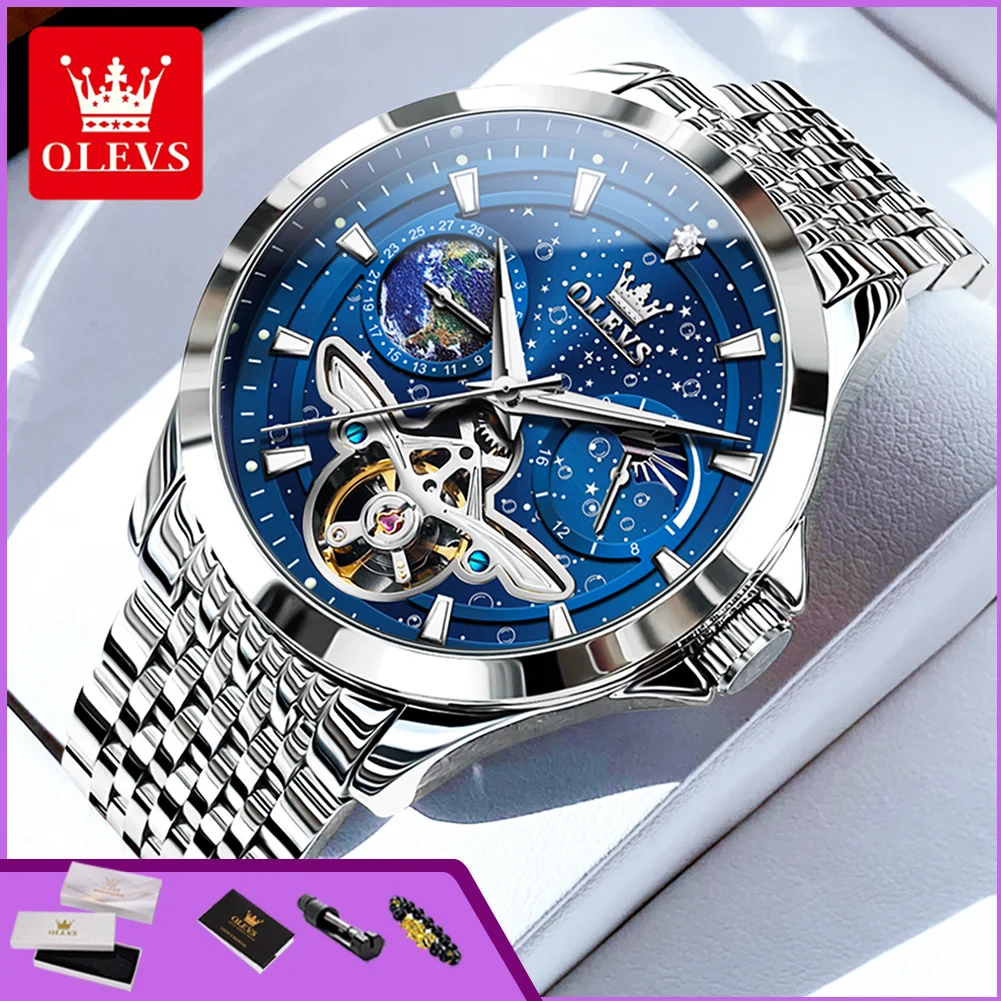 OLEVS 6705 Watch for Men Luxury Brand Skeleton Men's Watches Starry Sky Dial Waterproof Luminous Automatic Mechanical Watch Male
OLEVS 6705 Watch for Men Luxury Brand Skeleton Men's Watches Starry Sky Dial Waterproof Luminous Automatic Mechanical Watch Male