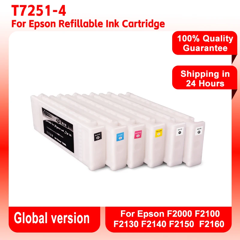 GACINK T7251- T7254 T725A1 A2 Refillable Ink Cartridge For Epson F2000 F2100 F2130 F2140 F2150 F2160 Printer with Chip
GACINK T7251- T7254 T725A1 A2 Refillable Ink Cartridge For Epson F2000 F2100 F2130 F2140 F2150 F2160 Printer with Chip
