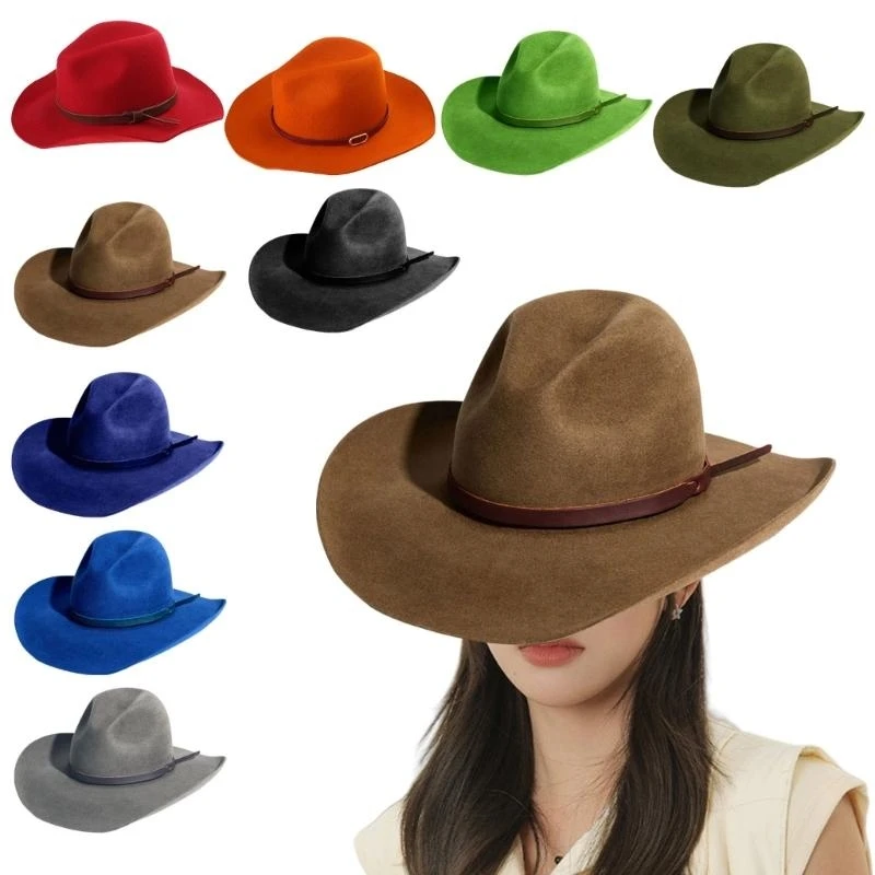 Wool Homburg Cowboy Hats Exotic Hat for Women Men Photo Props Western for Men Women Unisex Wear Headwear
Wool Homburg Cowboy Hats Exotic Hat for Women Men Photo Props Western for Men Women Unisex Wear Headwear