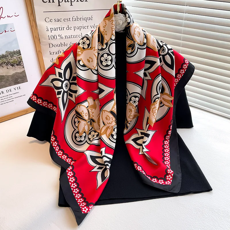 2024 Print Scarves Women Soft Silk Scarf 90X90cm Scarf Fashion Shawl Hijab Spring Summer Muffler Large Bandanna Tie Bag Headband
2024 Print Scarves Women Soft Silk Scarf 90X90cm Scarf Fashion Shawl Hijab Spring Summer Muffler Large Bandanna Tie Bag Headband