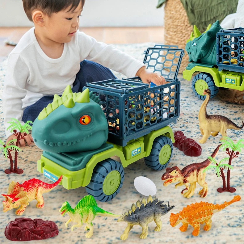 Dinosaur Truck Toys for Kids Tyrannosaurus Transport Car Carrier Truck with Dino Figures Eggs Trees Jurassic Play Set for Boys
Dinosaur Truck Toys for Kids Tyrannosaurus Transport Car Carrier Truck with Dino Figures Eggs Trees Jurassic Play Set for Boys