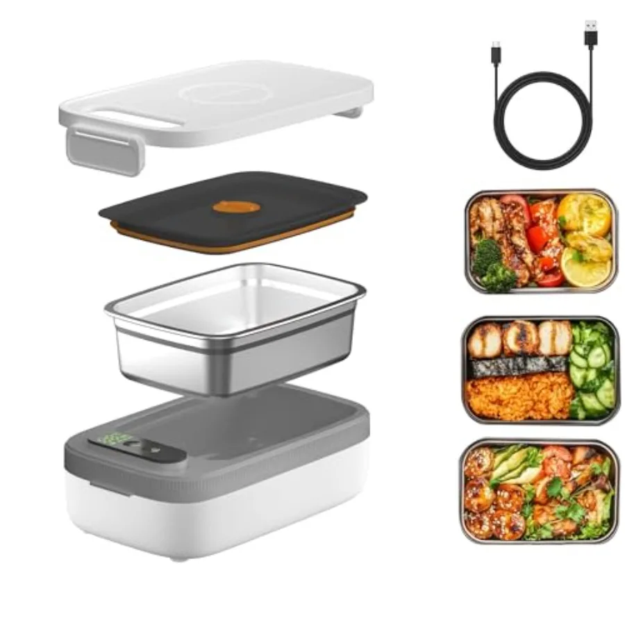Portable Wireless Electric Heated Lunch Box for MenHeating Food Warmer Lunch Box Rechargeable 14000 mAh Battery 4.2 Cups Capcit
Portable Wireless Electric Heated Lunch Box for MenHeating Food Warmer Lunch Box Rechargeable 14000 mAh Battery 4.2 Cups Capcit