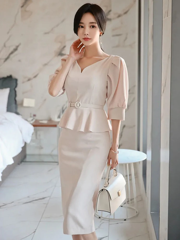 Summer Fashion Work Style Formal Occasion Pencil Dress Women Clothes Elegant Office Vintage Puff Sleeve Slim Midi Mujer Vestidos
Summer Fashion Work Style Formal Occasion Pencil Dress Women Clothes Elegant Office Vintage Puff Sleeve Slim Midi Mujer Vestidos