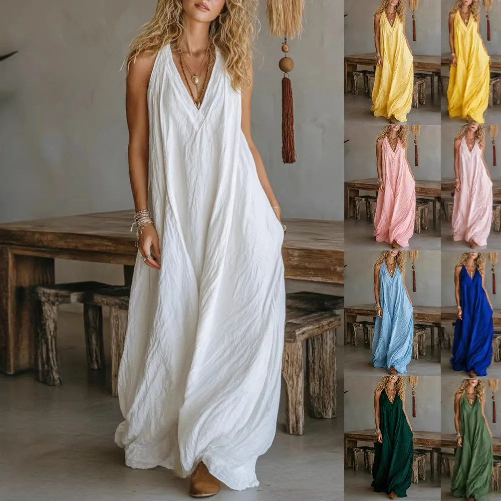 New Women's Casual Sleeveless Long Dress with Pockets 2026 Europe USA Fashion 3XL Size Sleepwear Homewear Outerwear Elegant
New Women's Casual Sleeveless Long Dress with Pockets 2026 Europe USA Fashion 3XL Size Sleepwear Homewear Outerwear Elegant