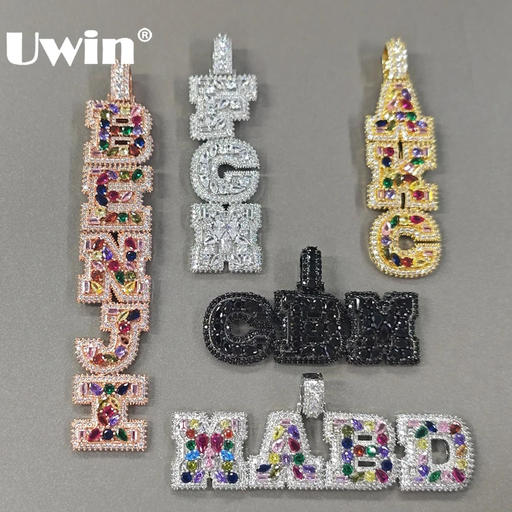 UWIN пользовательские разноцветные ожерелья с буквами CZ Iced Out 5A + нерегулярные Baguettecz вертикальные подвески с именем персонализированные модные украшения 
UWIN пользовательские разноцветные ожерелья с буквами CZ Iced Out 5A + нерегулярные Baguettecz вертикальные подвески с именем персонализированные модные украшения