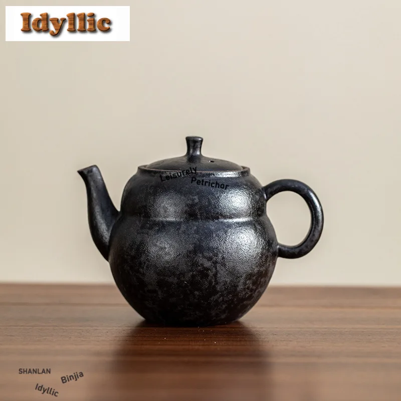 150ml Black Coarse Pottery Gourd Teapot Elegant Tea Infuser Pot Household Tea Brewing Kettle with Filter Tea Ceremony Collection
150ml Black Coarse Pottery Gourd Teapot Elegant Tea Infuser Pot Household Tea Brewing Kettle with Filter Tea Ceremony Collection