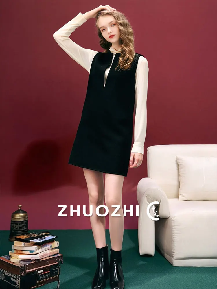 Zhuo Chi Commuter Versatile Wool Blend Layering Dr Winter New Sle V Ne Svel Vest Skirt French Sle Splice Natur...
Zhuo Chi Commuter Versatile Wool Blend Layering Dr Winter New Sle V Ne Svel Vest Skirt French Sle Splice Natur...