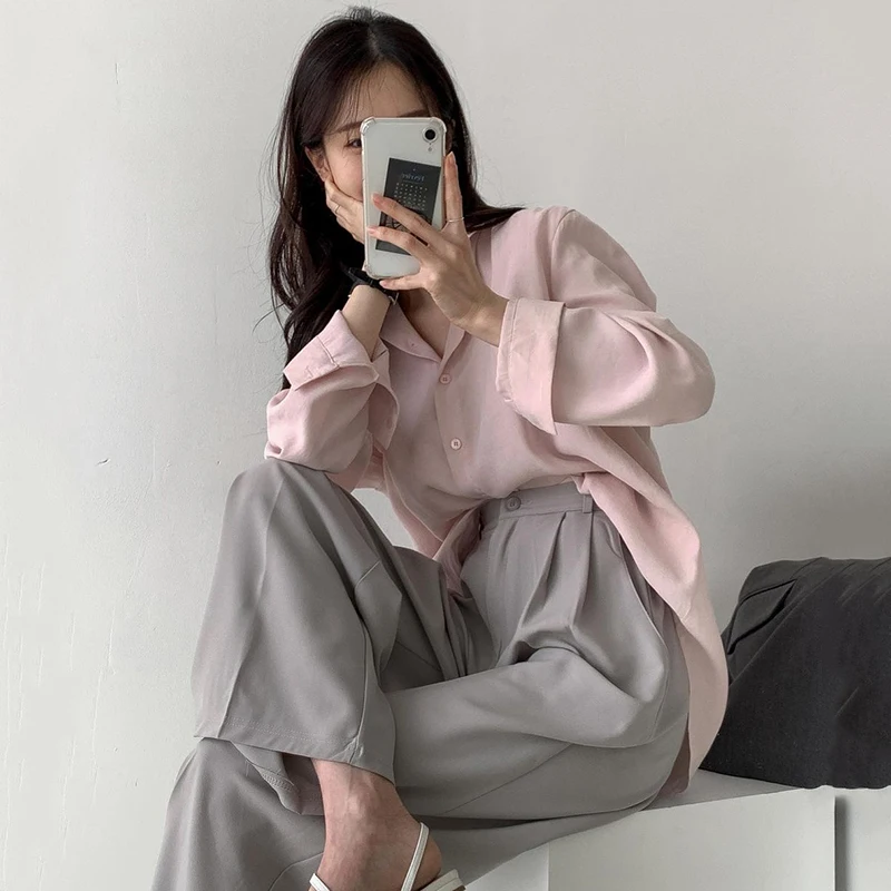 Faionable Summer irt And High Waist Wide Leg Casual Pants Single Button Sun Protection Long Sve irt Chic Outfit Set
Faionable Summer irt And High Waist Wide Leg Casual Pants Single Button Sun Protection Long Sve irt Chic Outfit Set