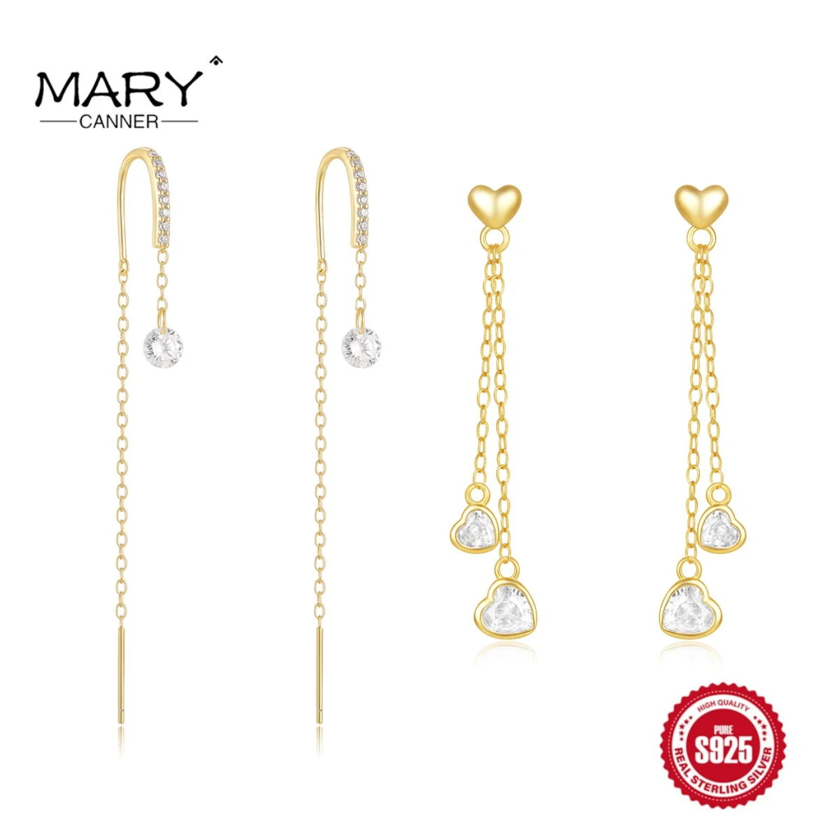 CANNER 925 Silver Light Heart Shaped Tassel Chain Drop Earring For Women 18K Gold Water Drop Zircon Temperament Ins Fine Jewelry
CANNER 925 Silver Light Heart Shaped Tassel Chain Drop Earring For Women 18K Gold Water Drop Zircon Temperament Ins Fine Jewelry