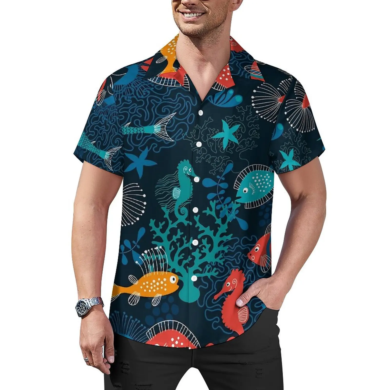Cute Sea Fish Beach Shirt Man Tropical Animal Novelty Casual Shirts Hawaii Short Sleeve Breathable Plus Size 4XL Blouses Gift
Cute Sea Fish Beach Shirt Man Tropical Animal Novelty Casual Shirts Hawaii Short Sleeve Breathable Plus Size 4XL Blouses Gift