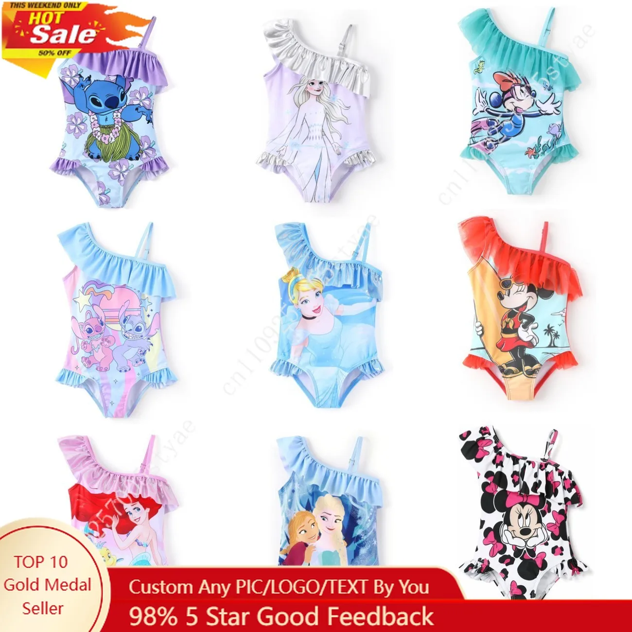 Disney Mickey Mouse Frozen Elsa Girl One Piece Swimsuit Ruffled Swimwear Stitch Swimming Suits Princess Swimdress for Beach Pool
Disney Mickey Mouse Frozen Elsa Girl One Piece Swimsuit Ruffled Swimwear Stitch Swimming Suits Princess Swimdress for Beach Pool