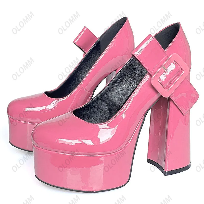 Olomm New Fashion Women Platform Pumps Patent Chunky Heels Round Toe Gorgeous Red White Pink Night Club Shoes Women US Size 5-20
Olomm New Fashion Women Platform Pumps Patent Chunky Heels Round Toe Gorgeous Red White Pink Night Club Shoes Women US Size 5-20