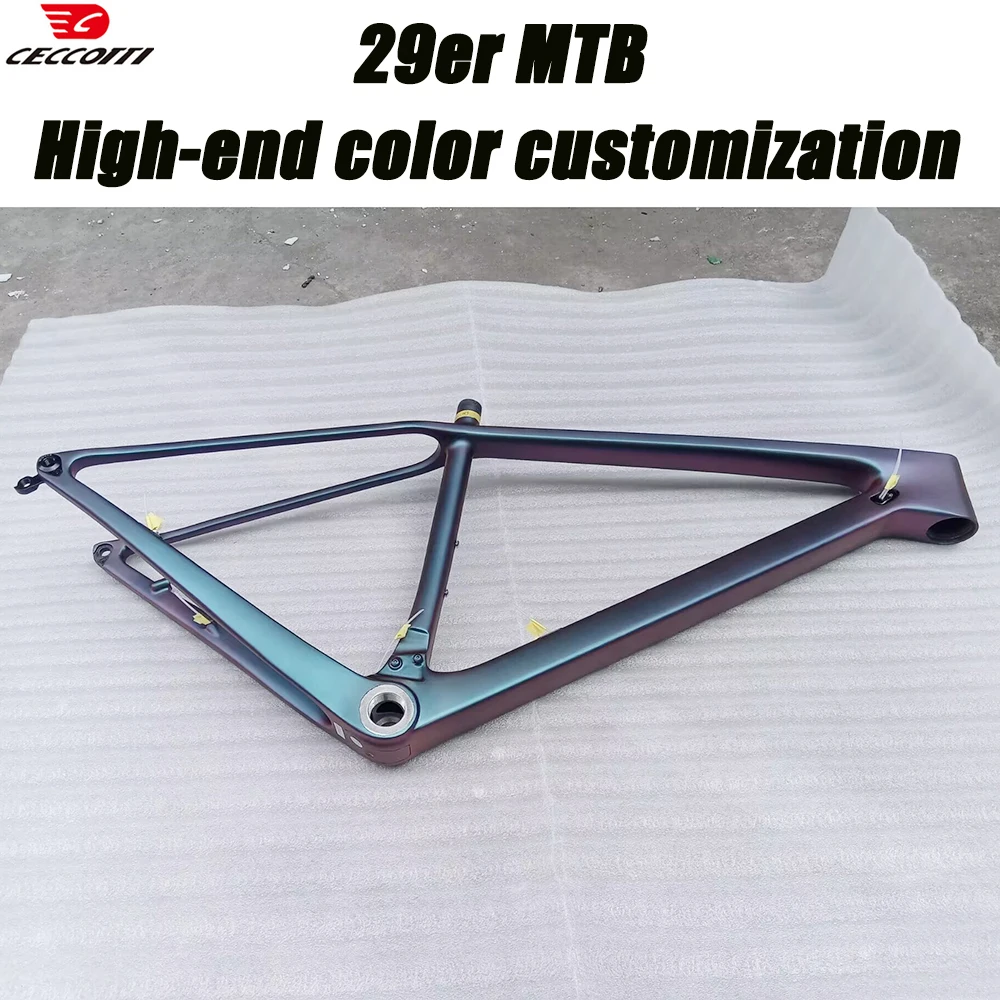 CECCOTTI New Color 29er T1000 Carbon Mountain Bike Frame 148x12mm Boost BSA/PF30 Hardtail 29er MTB Carbon Frame
CECCOTTI New Color 29er T1000 Carbon Mountain Bike Frame 148x12mm Boost BSA/PF30 Hardtail 29er MTB Carbon Frame
