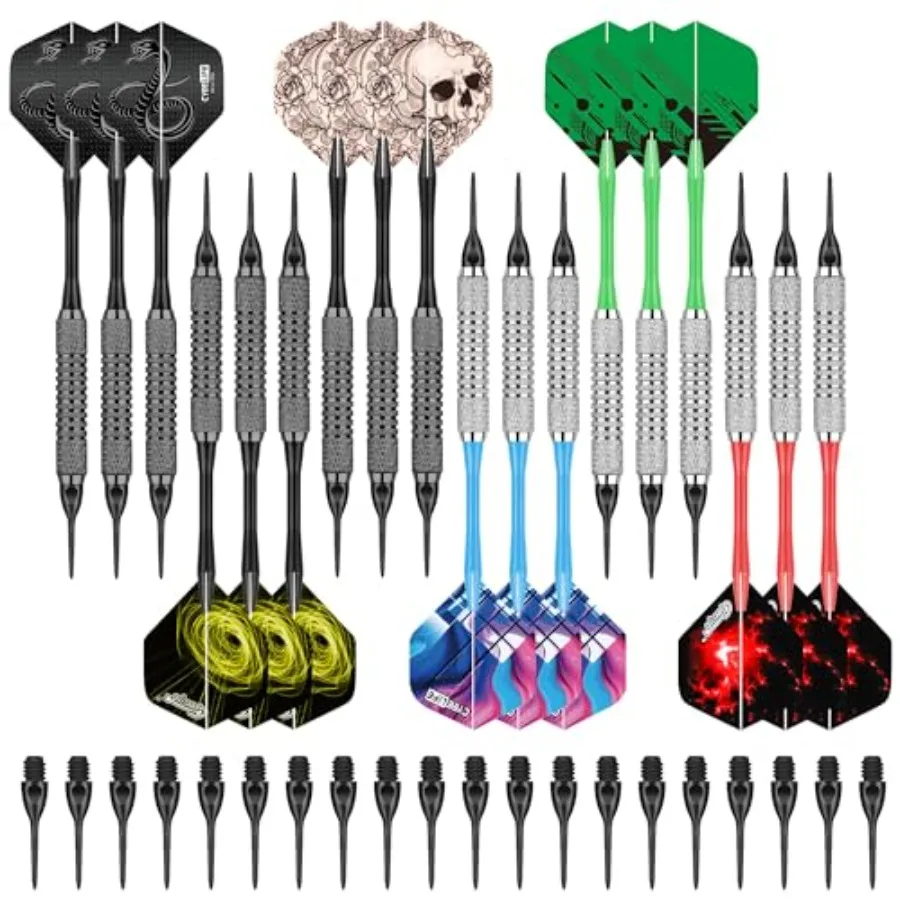 Darts Plastic Tip - 18pcs Soft Tip Darts Set for Electronic Dart Board
Darts Plastic Tip - 18pcs Soft Tip Darts Set for Electronic Dart Board