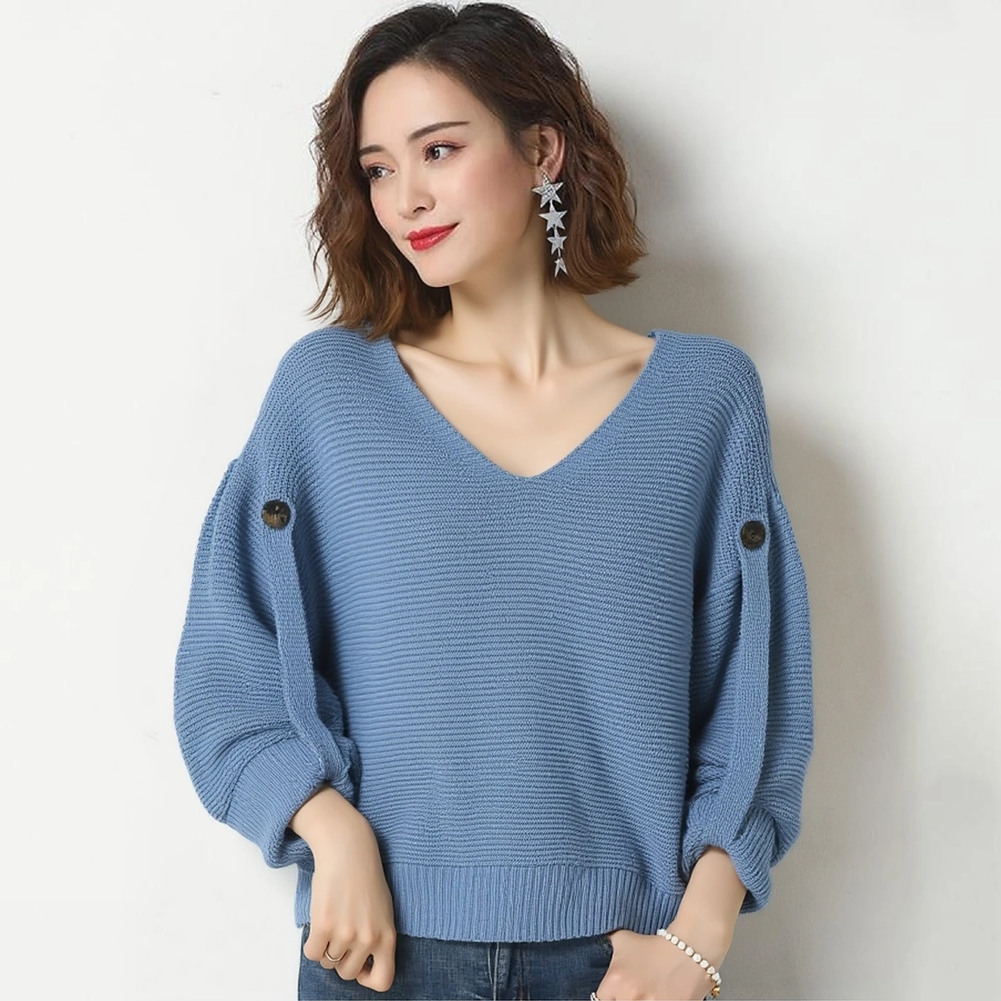 Women Sweater Casual V Neck Fall Winter Korean Fashion Jumper Warm Elegant Solid Button Long Sleeve Pullover Clothing
Women Sweater Casual V Neck Fall Winter Korean Fashion Jumper Warm Elegant Solid Button Long Sleeve Pullover Clothing