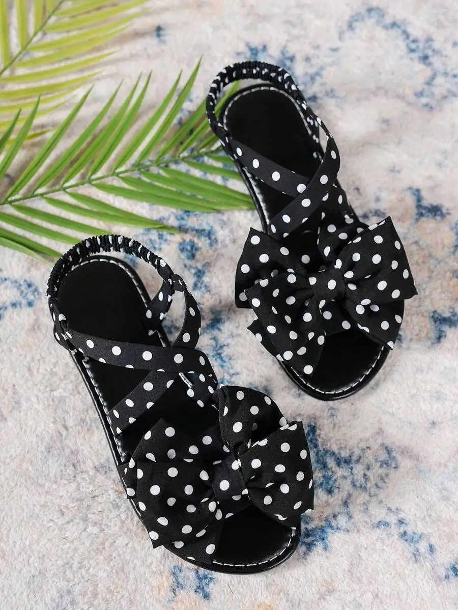 Retro Polka Dot Big Bow Flat Sandals Black Criss-Cross Elastic Band Open Back Comfortable Women Shoes
Retro Polka Dot Big Bow Flat Sandals Black Criss-Cross Elastic Band Open Back Comfortable Women Shoes