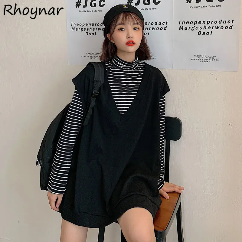 Vests Women Korean Style Solid Sleeveless V-neck New Loose Fashion Spring Autumn Knitted Outwear Simple College Student Soft Ins
Vests Women Korean Style Solid Sleeveless V-neck New Loose Fashion Spring Autumn Knitted Outwear Simple College Student Soft Ins