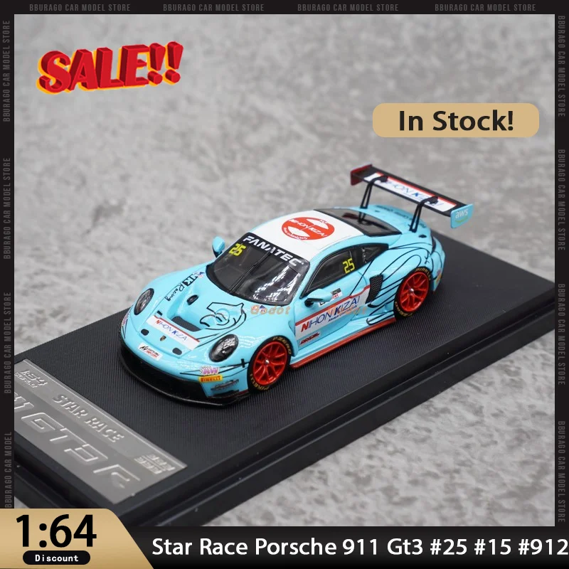 Новый в наличии Star Race 1:64 Porsche 911 GT3 R, ограниченная серия, легкосплавный автомобиль, миниатюрные литые под давлением украшения Porsche, игрушка на заказ, подарок для ребенка
Новый в наличии Star Race 1:64 Porsche 911 GT3 R, ограниченная серия, легкосплавный автомобиль, миниатюрные литые под давлением украшения Porsche, игрушка на заказ, подарок для ребенка