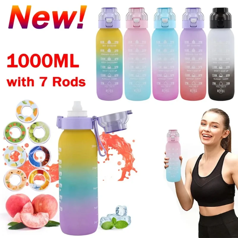 1000ML Air Flavored Water Bottle Sports Scented Water Bottle 0 Sugar Flavors Ring Water Cup With 7 Flavor Rods For Outdoor Airup
1000ML Air Flavored Water Bottle Sports Scented Water Bottle 0 Sugar Flavors Ring Water Cup With 7 Flavor Rods For Outdoor Airup