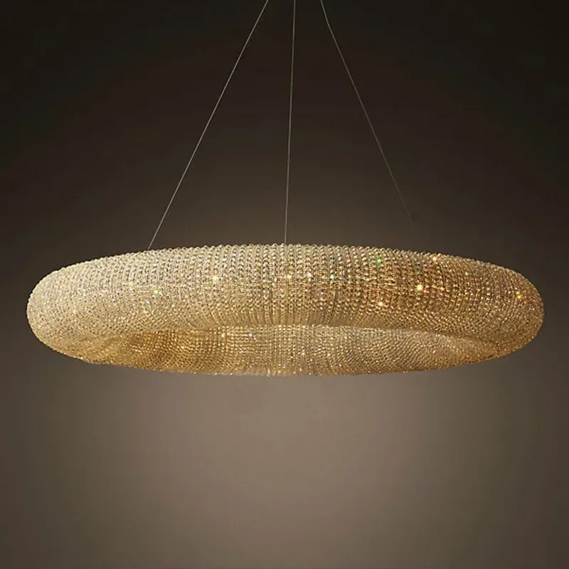 American Crystalhalo Lustre De Cristal Led Round Pendant Light K9 Crystal Loft Restaurant Minimalism Cord Suspension Lamp
American Crystalhalo Lustre De Cristal Led Round Pendant Light K9 Crystal Loft Restaurant Minimalism Cord Suspension Lamp