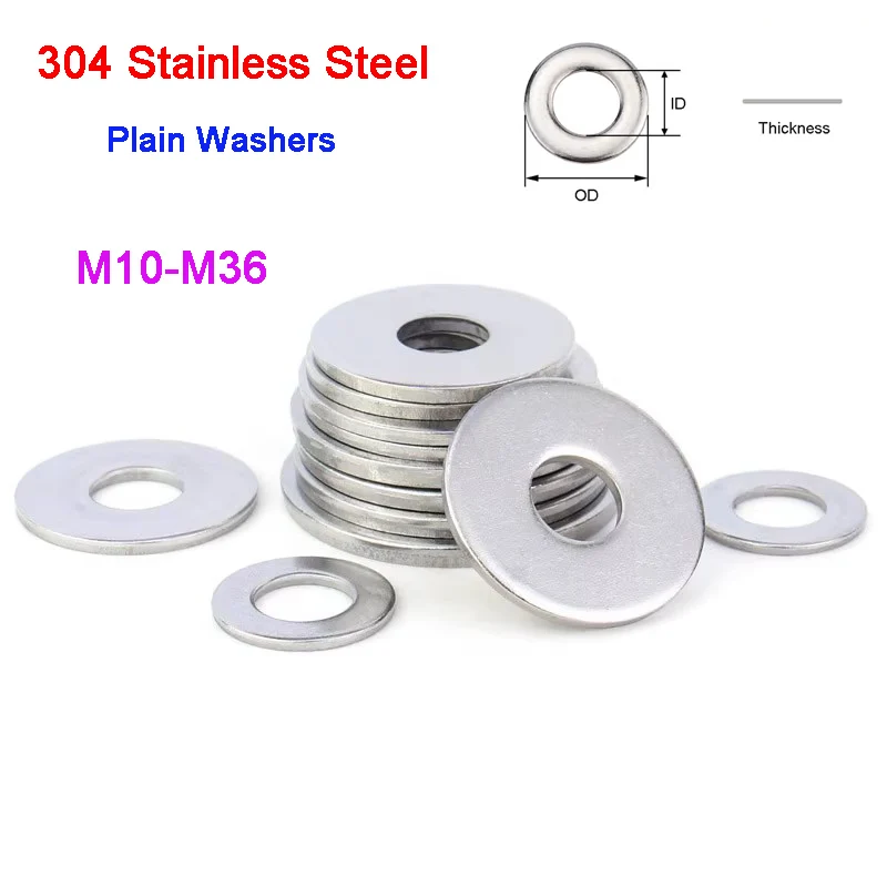 New 304 Stainless Steel Plain Washers Bolt Flat Gasket Round Washers M10 M12 M14 M16 M18 M20 M22 M24 M27 M30 M33 M36
New 304 Stainless Steel Plain Washers Bolt Flat Gasket Round Washers M10 M12 M14 M16 M18 M20 M22 M24 M27 M30 M33 M36