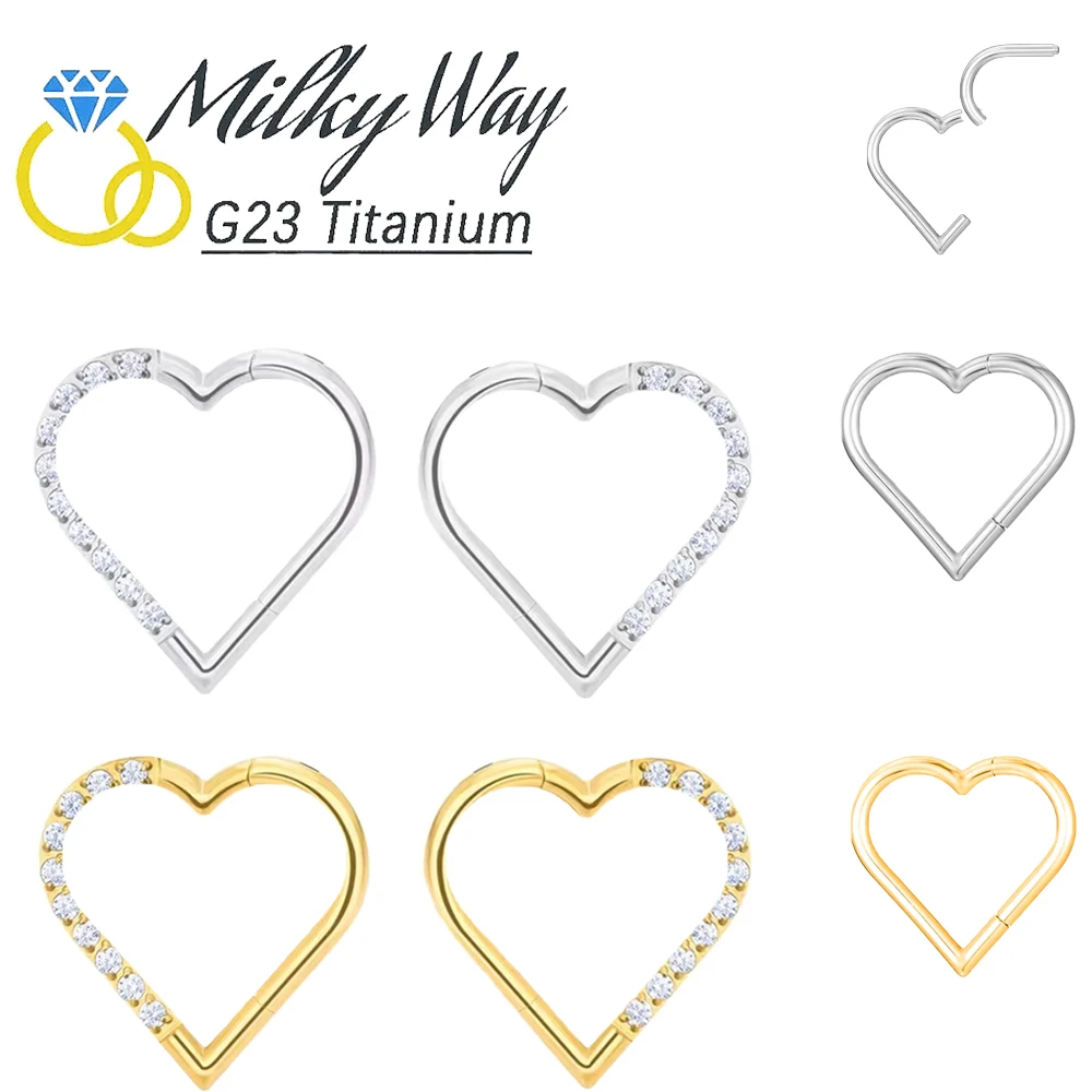 G23 Titanium Helix Earrings 16G Nose Rings Heart Daith Clicked Septum Hoops Ear Cartilage Conch Tragus Hinged Piercing Jewelry
G23 Titanium Helix Earrings 16G Nose Rings Heart Daith Clicked Septum Hoops Ear Cartilage Conch Tragus Hinged Piercing Jewelry