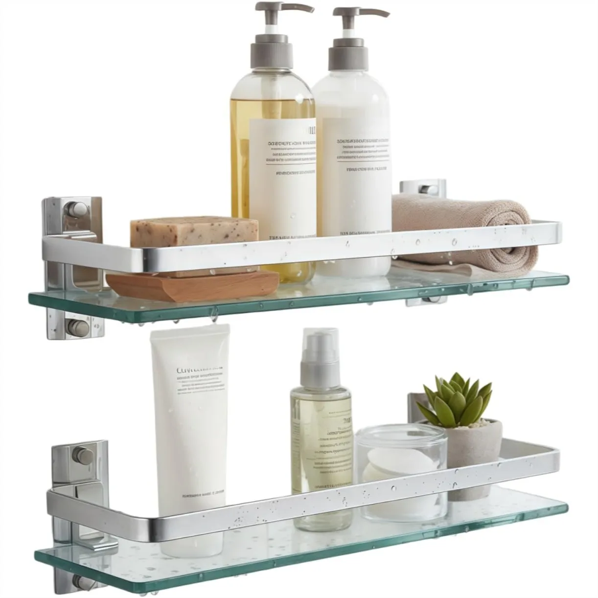 2 Pack Bathroom Glass Shelf 15.7 Inches, Wall Mounted Tempered Glass Floating Shelf with 30 lbs Capacity for Shower Kitchen
2 Pack Bathroom Glass Shelf 15.7 Inches, Wall Mounted Tempered Glass Floating Shelf with 30 lbs Capacity for Shower Kitchen