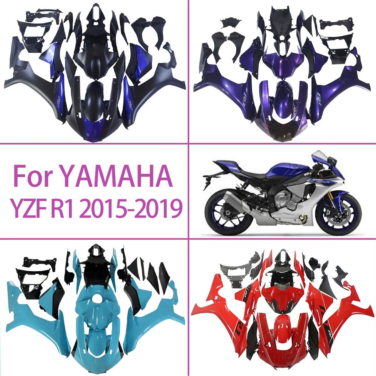 2015-2019 YZF R1 Пользовательские сменные кузовные полные обтекатели для Yamaha YZF R1 15-19 комплект обтекателей под давлением
2015-2019 YZF R1 Пользовательские сменные кузовные полные обтекатели для Yamaha YZF R1 15-19 комплект обтекателей под давлением