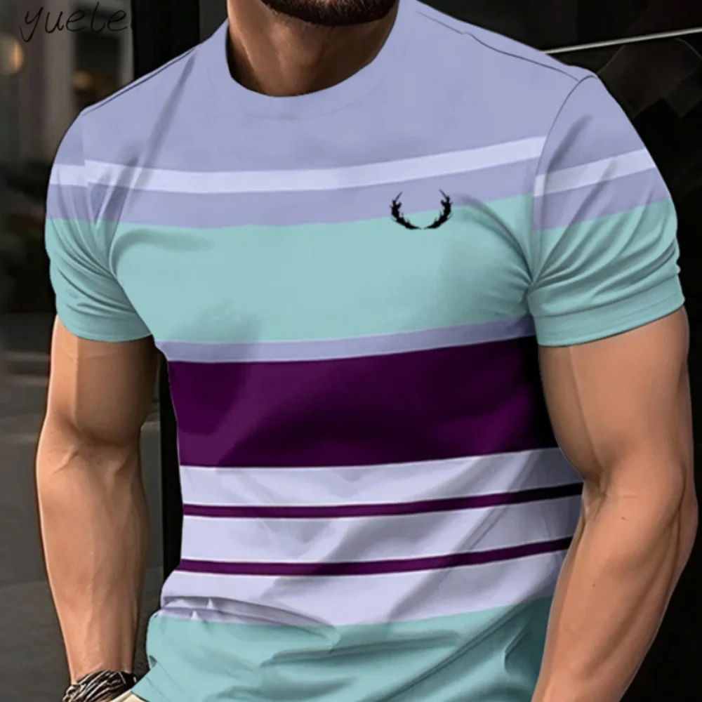 Men's street striped color blocked moto T-shirt, fashionable round neck short sleeved T-shirt, casual summer breathable, 2xs-6xl
Men's street striped color blocked moto T-shirt, fashionable round neck short sleeved T-shirt, casual summer breathable, 2xs-6xl