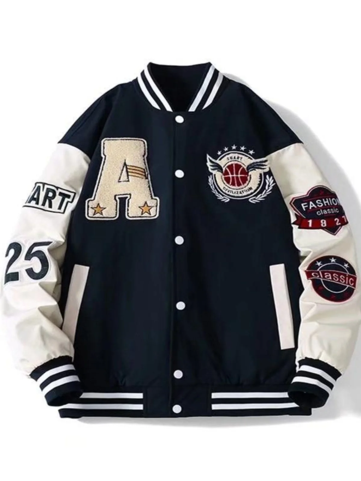 Trendy Japanese Hip Hop Couple Jaets Towel Embroidery Men Women Baseball orm Patchwork Loose Fit Long Sve Youthful
Trendy Japanese Hip Hop Couple Jaets Towel Embroidery Men Women Baseball orm Patchwork Loose Fit Long Sve Youthful