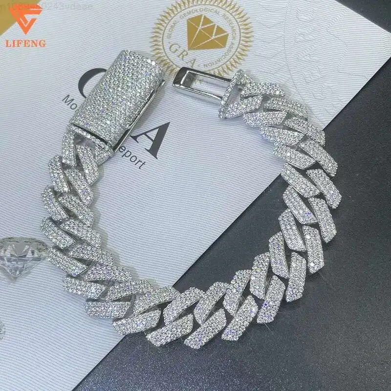 Hot Sale Miami Hip Hop Bracelet 14mm Ice out 925 Sterling Silver Cuban Link Chain Bracelet Moissanite Diamond Jewelry
Hot Sale Miami Hip Hop Bracelet 14mm Ice out 925 Sterling Silver Cuban Link Chain Bracelet Moissanite Diamond Jewelry